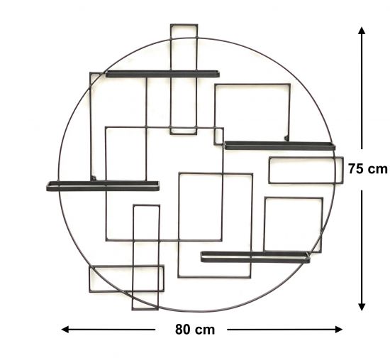 Preview: DanDiBo Weinregal Metall Schwarz Wand "Pi4" Flaschenständer Flaschenregal 80 cm Flaschenhalter Wandregal Regal