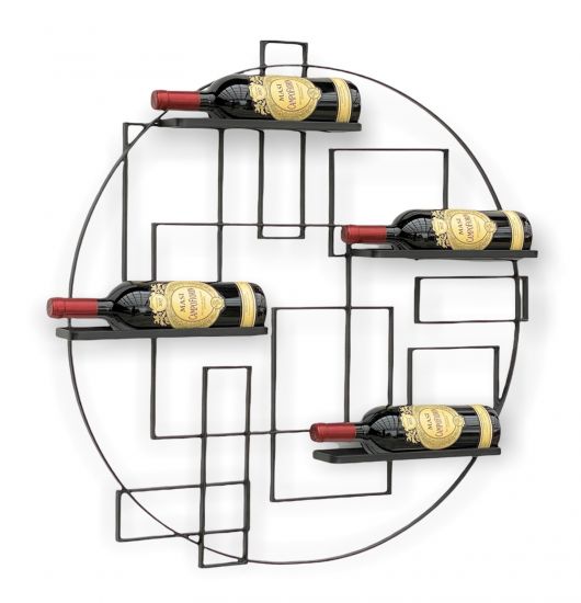 DanDiBo Weinregal Metall Schwarz Wand "Pi4" Flaschenständer Flaschenregal 80 cm Flaschenhalter Wandregal Regal