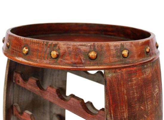 DanDiBo wine rack wood standing wine barrel 0370-R barrel 80 cm bottle rack bottle stand bottle holder brown bar wine bar