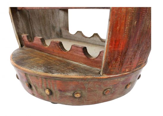 DanDiBo wine rack wood standing wine barrel 0370-R barrel 80 cm bottle rack bottle stand bottle holder brown bar wine bar