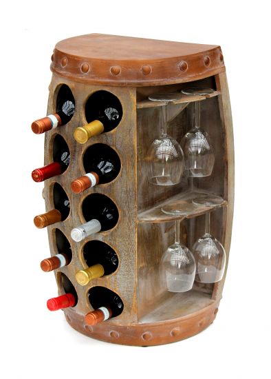 Wine rack Wine barrel 1547 Side table Cabinet Barrel made of wood 65 cm Wine bar Bar