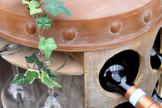 Wine rack Wine barrel 1547 Side table Cabinet Barrel made of wood 65 cm Wine bar Bar