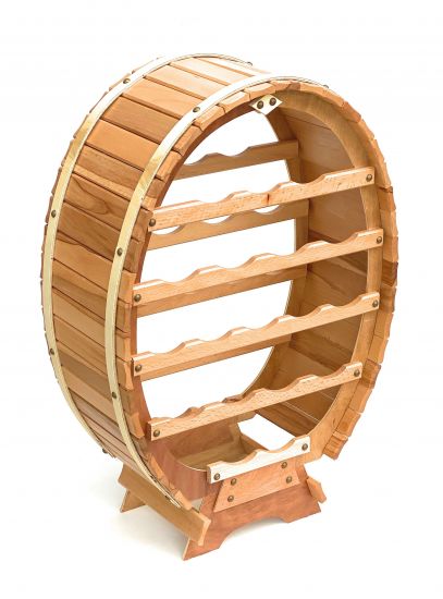 DanDiBo Weinregal Holz Stehend Weinfass 18 Flaschen Natur 77 cm Flaschenregal Flaschenhalter Fass