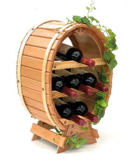 DanDiBo Weinregal Holz Stehend Weinfass 6 Flaschen Natur Flaschenregal Flaschenhalter Fass