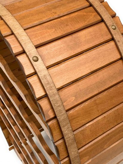 DanDiBo Weinregal Holz Stehend Weinfass 24 Flaschen Braun Flaschenregal Flaschenhalter Fass