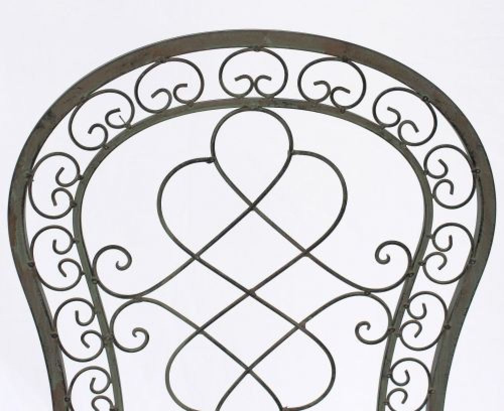 DanDiBo Gartenstuhl Metall Malega Patina 12185 Metallstuhl Stuhl Garten Vintage Eisen Nostalgie Eisenstuhl Antik