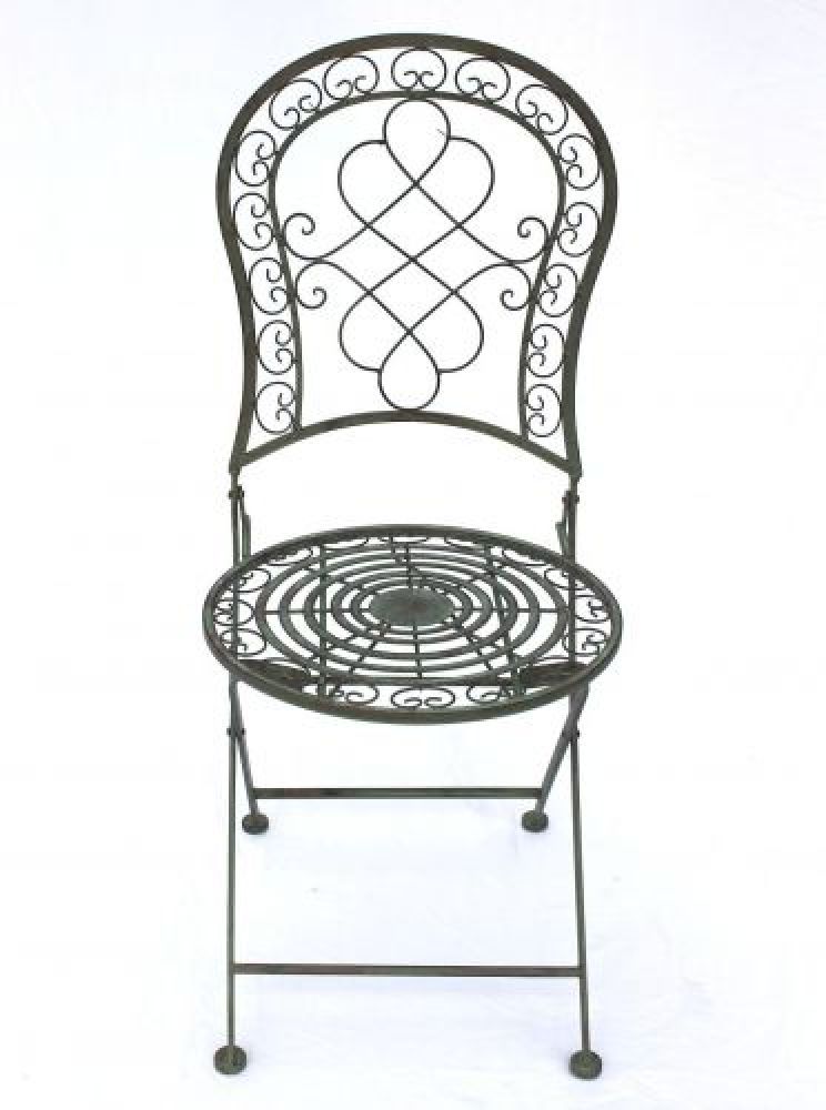 DanDiBo Gartenstuhl Metall Malega Patina 12185 Metallstuhl Stuhl Garten Vintage Eisen Nostalgie Eisenstuhl Antik