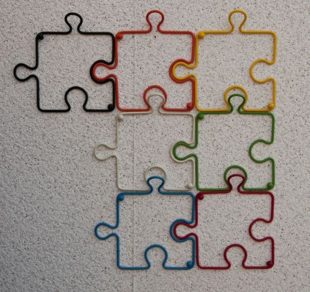 Designer coat hook "Puzzle" 20 cm coat rack Wall hook Metal hook