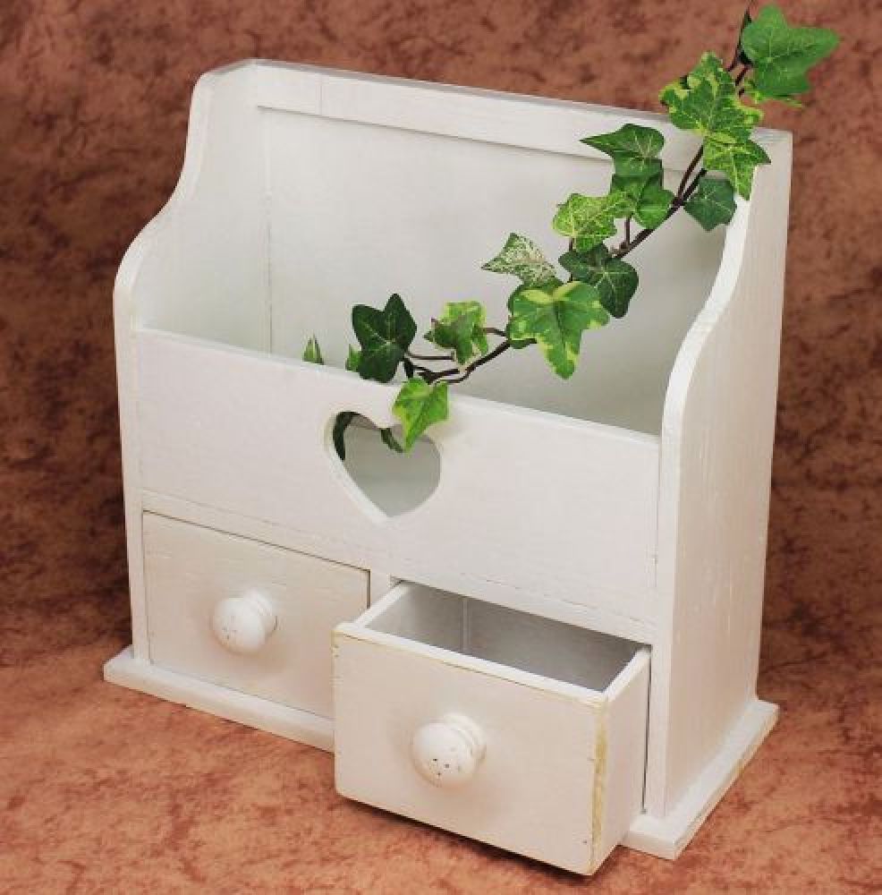 Minikommode Kommode mit 2 Schubladen 12236 Regal 28cm Schmuckkasten Shabby Regal