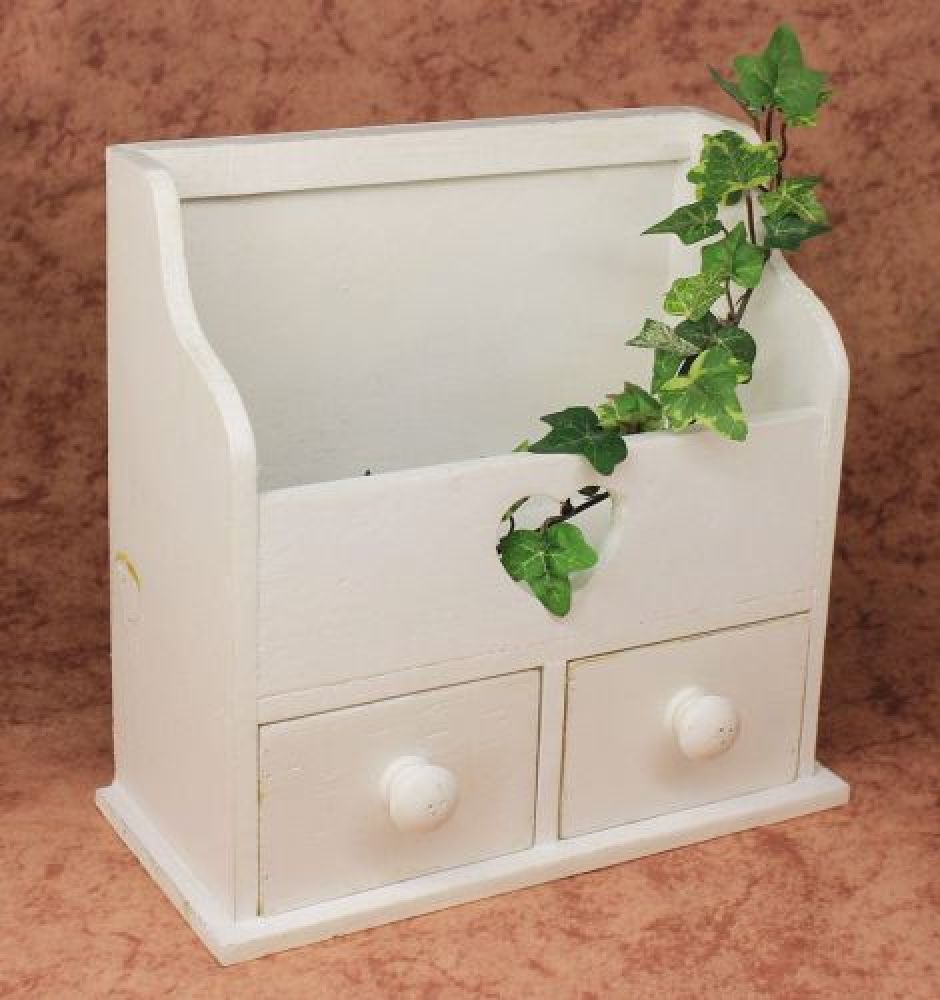 Minikommode Kommode mit 2 Schubladen 12236 Regal 28cm Schmuckkasten Shabby Regal