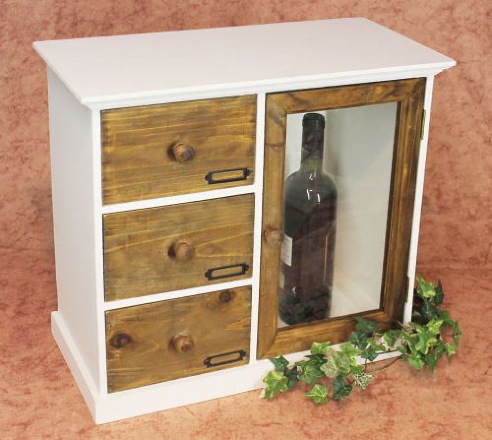 Schrank Minikommode 12019 Küchenschrank Regal 50cm Shabby Küchenregal Vitrine