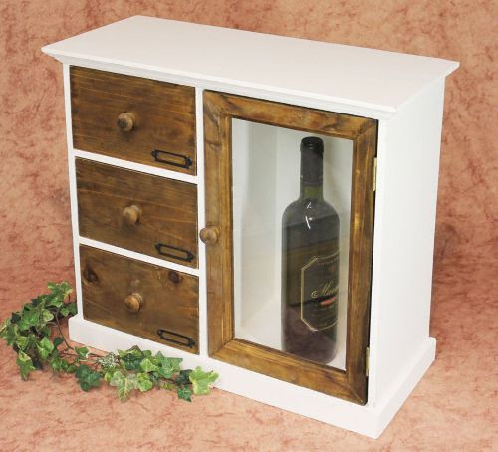 Schrank Minikommode 12019 Küchenschrank Regal 50cm Shabby Küchenregal Vitrine