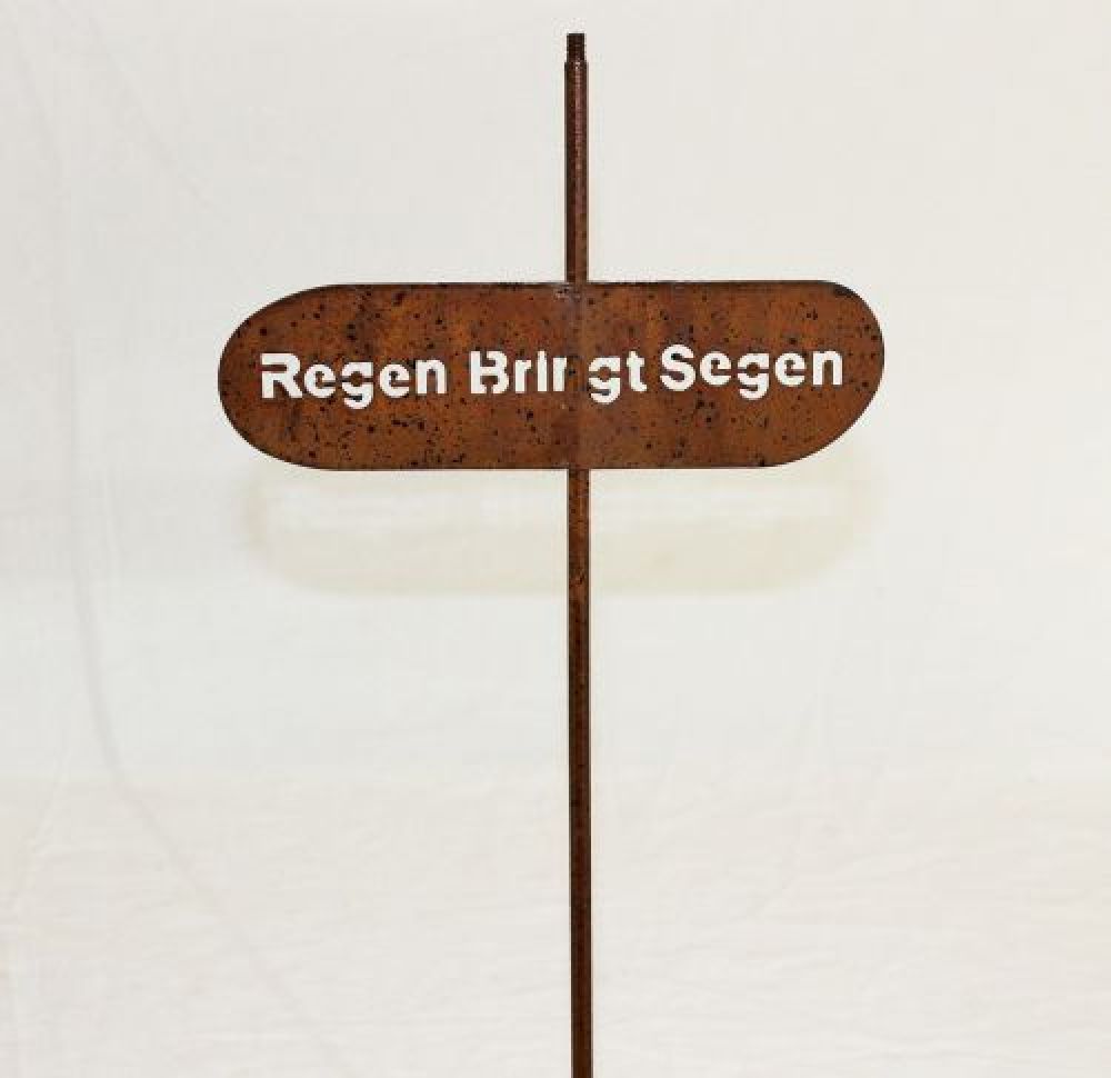 Rankhilfe Gartenstecker "Regen bringt Segen" H-120cm Kletterhilfe Stecker Metall