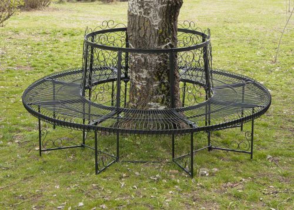 Round bench XXL D-200 cm metal bench tree bench seat garden bench wrought iron