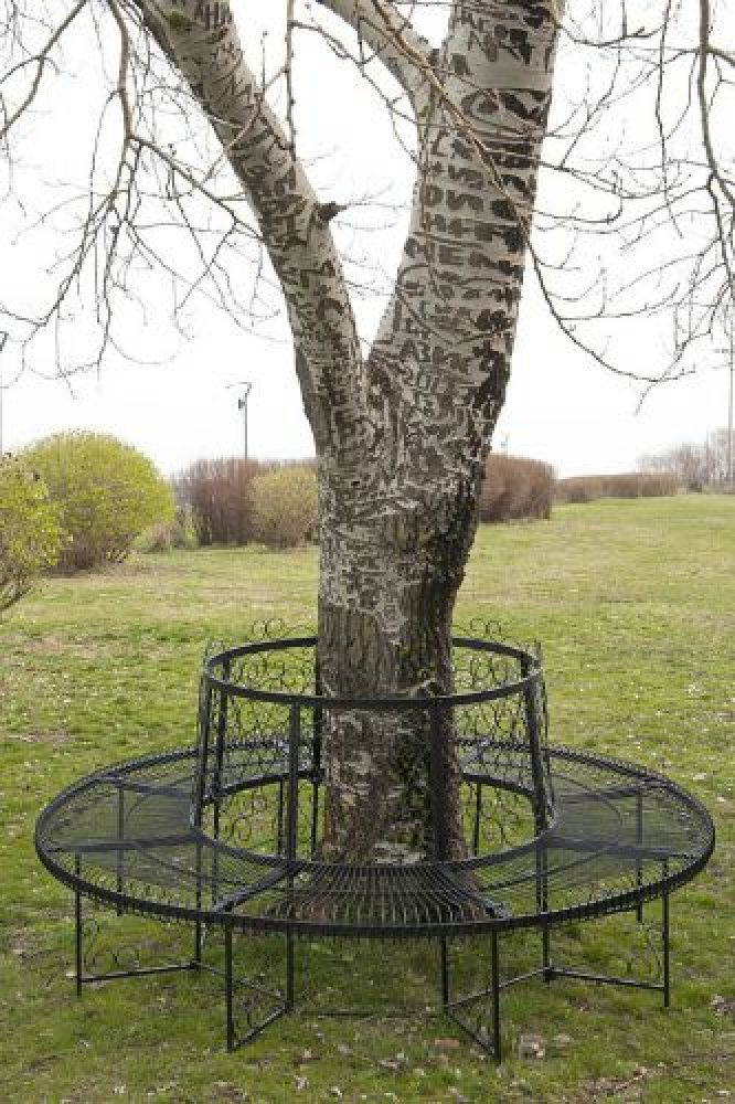 Round bench XXL D-200 cm metal bench tree bench seat garden bench wrought iron