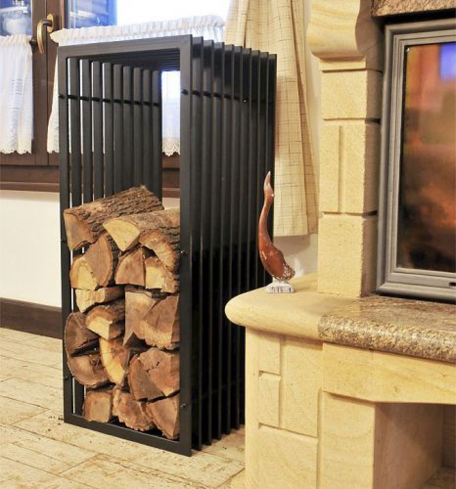 Kaminholzregal D-Stil Kaminholzständer 100cm Holzkorb Kaminholzhalter Holzregal