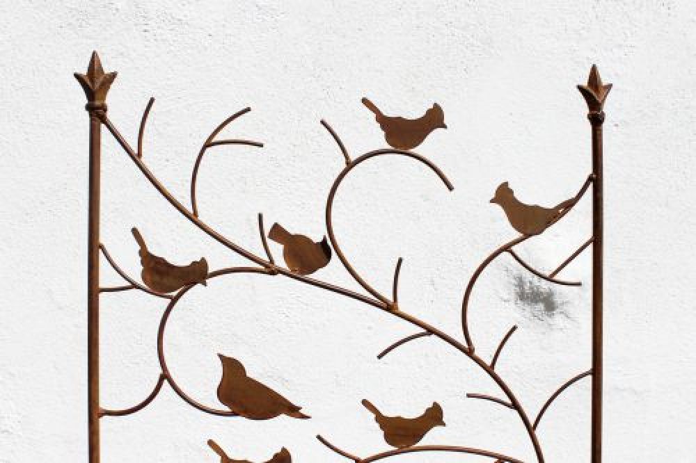 Rankhilfe mit Vögel 120705 Rankgitter aus Metall H-150cm B-50cm Kletterhilfe