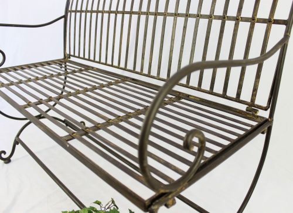 Bench "Finca" 063 2-Seater made from metal Garden bench Seat Tree bench 102 cm brown