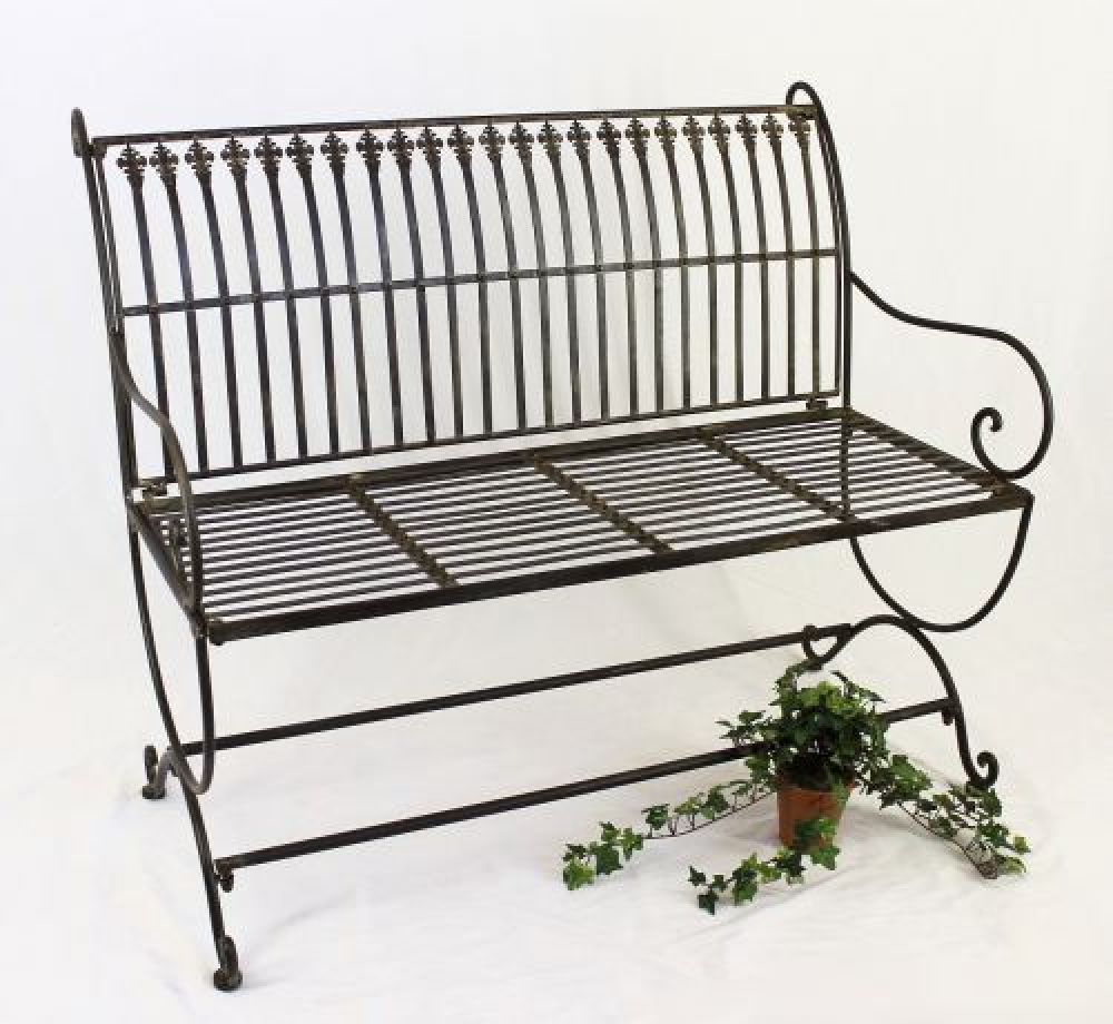 Bench "Finca" 063 2-Seater made from metal Garden bench Seat Tree bench 102 cm brown