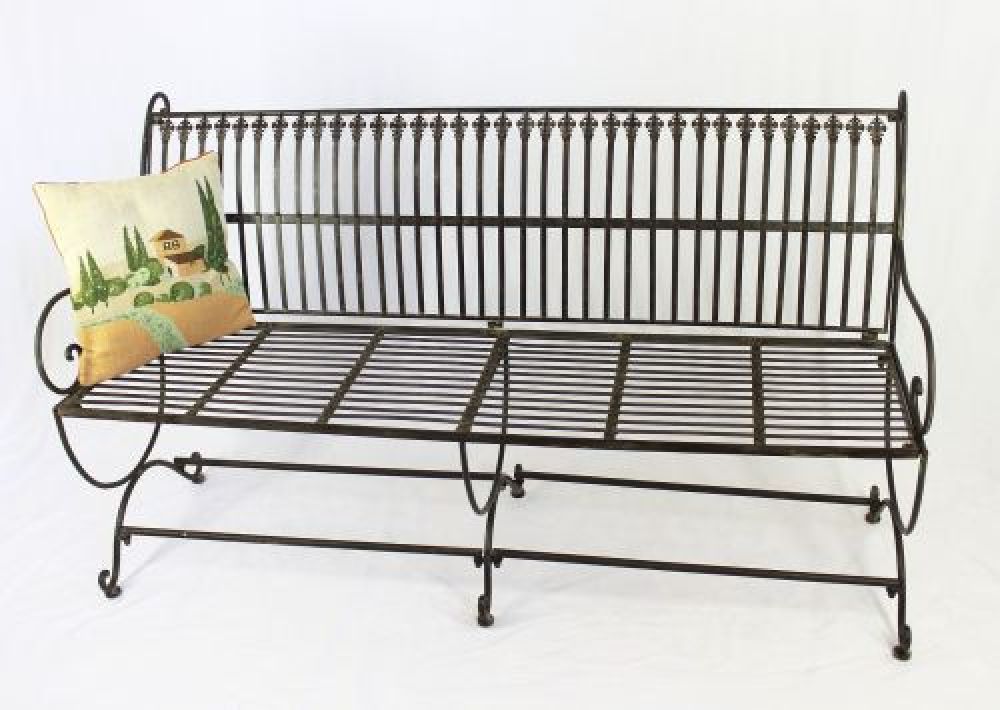 Bench "Finca" 063-JO 3-Seater made from metal Garden bench Seat Tree bench 153cm brown
