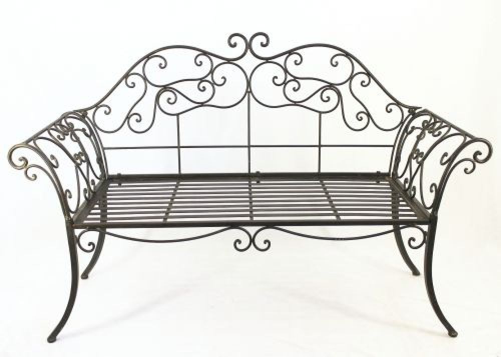 DanDiBo Gartenbank Metall Braun Wetterfest 146 cm 2 Sitzer Parkbank 111183 Antik Eisen Sitzbank Garten Antik