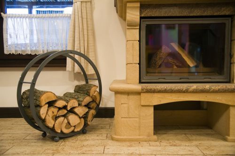 Kaminholzregal Kaminholzständer Rund D-70cm Grau 80004 Holzkorb Kaminholzhalter