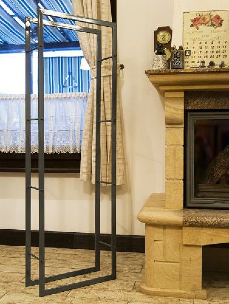 Kaminholzregal XXL Grau 80005 Kaminholzständer 150cm Holzkorb Kaminholzhalter