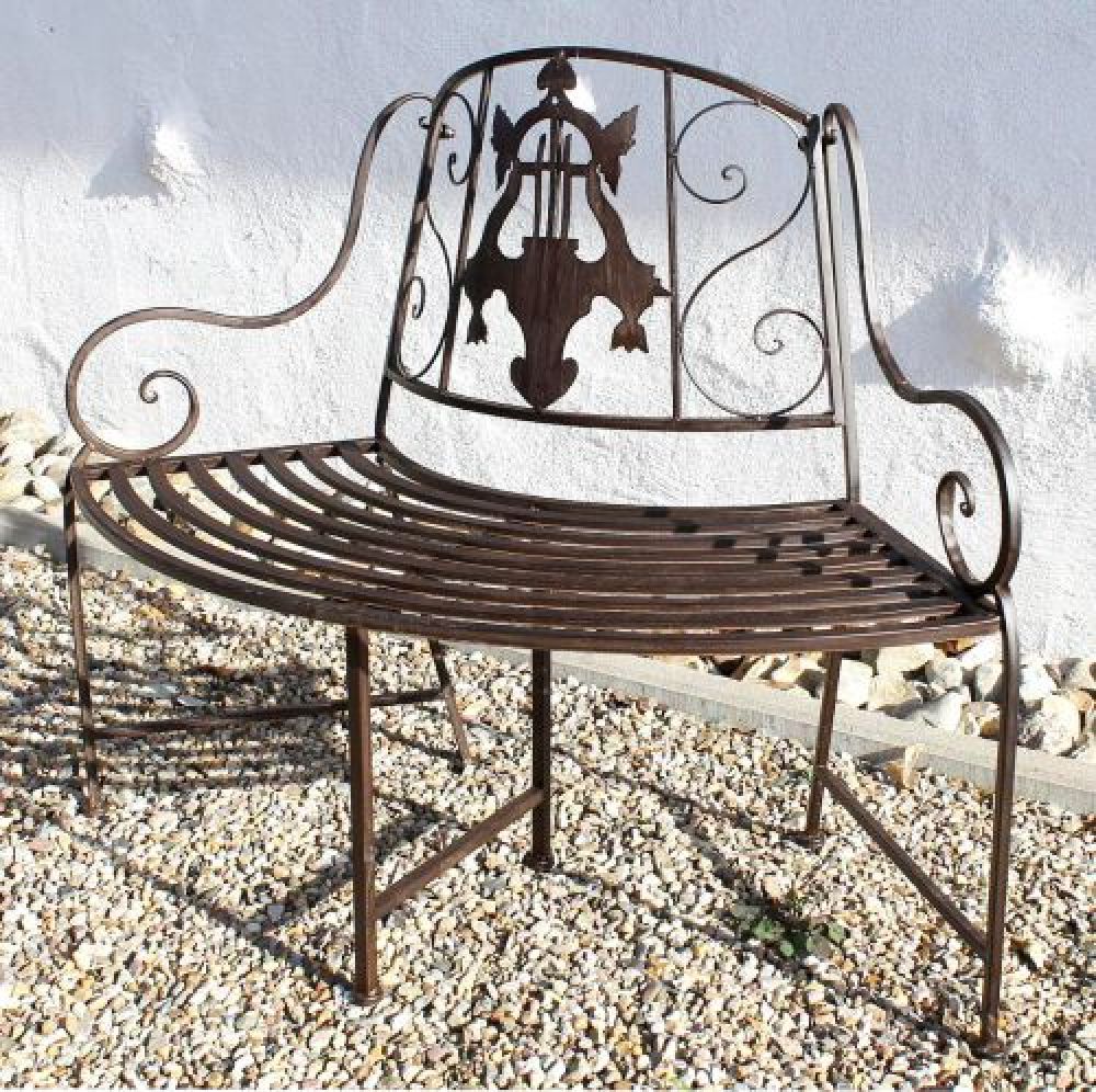 Bank JD130838 aus Metall Gartenbank Sitzbank Baumbank 2-Sitzer 116cm Rundbank