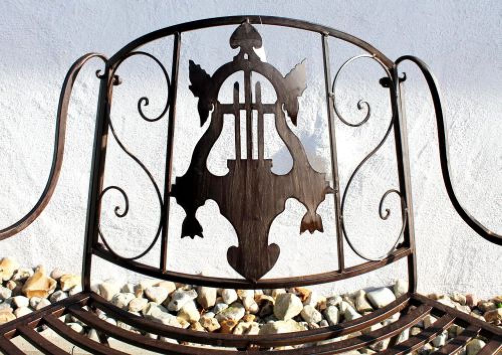 Bank JD130838 aus Metall Gartenbank Sitzbank Baumbank 2-Sitzer 116cm Rundbank