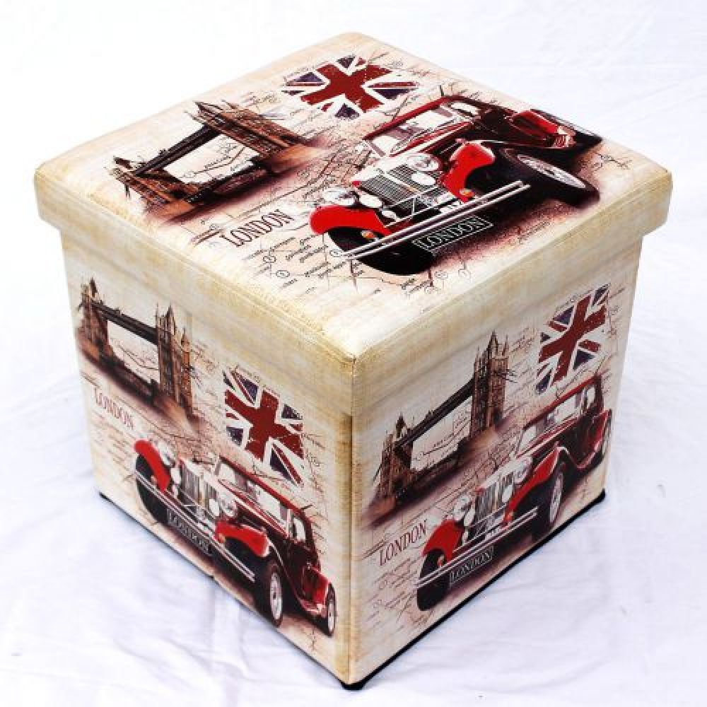 Hocker aus Kunstleder Sitzhocker 2219 Aufbewahrungsbox 40cm Sitzwürfel Truhe Korb