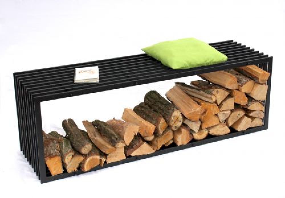 Kaminholzständer Bank D-Stil 150cm Kaminholzregal 10104 Holzkorb Kaminholzhalter