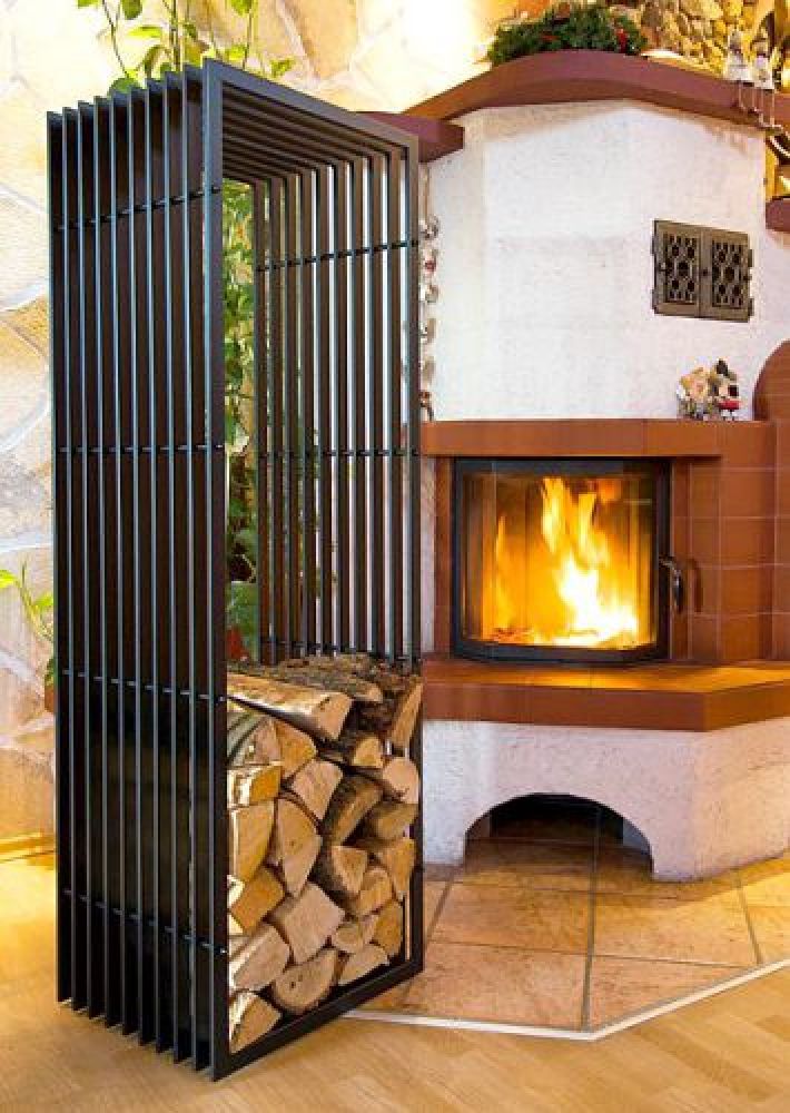 Kaminholzregal D-Stil 150cm Kaminholzständer Holzkorb Kaminholzhalter Holzregal