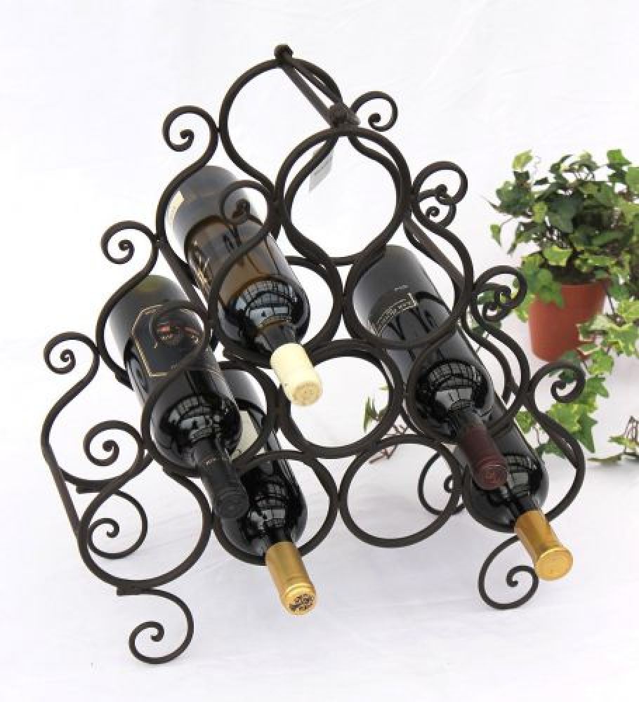 Weinregal JC130060 aus Metall für 10 Flaschen Flaschenhalter 52cm Flaschenregal