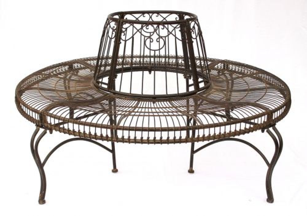 DanDiBo Rundbank Metall wetterfest Braun Ø 150 cm Baumbank JC112404 Gartenbank Parkbank Sitzbank