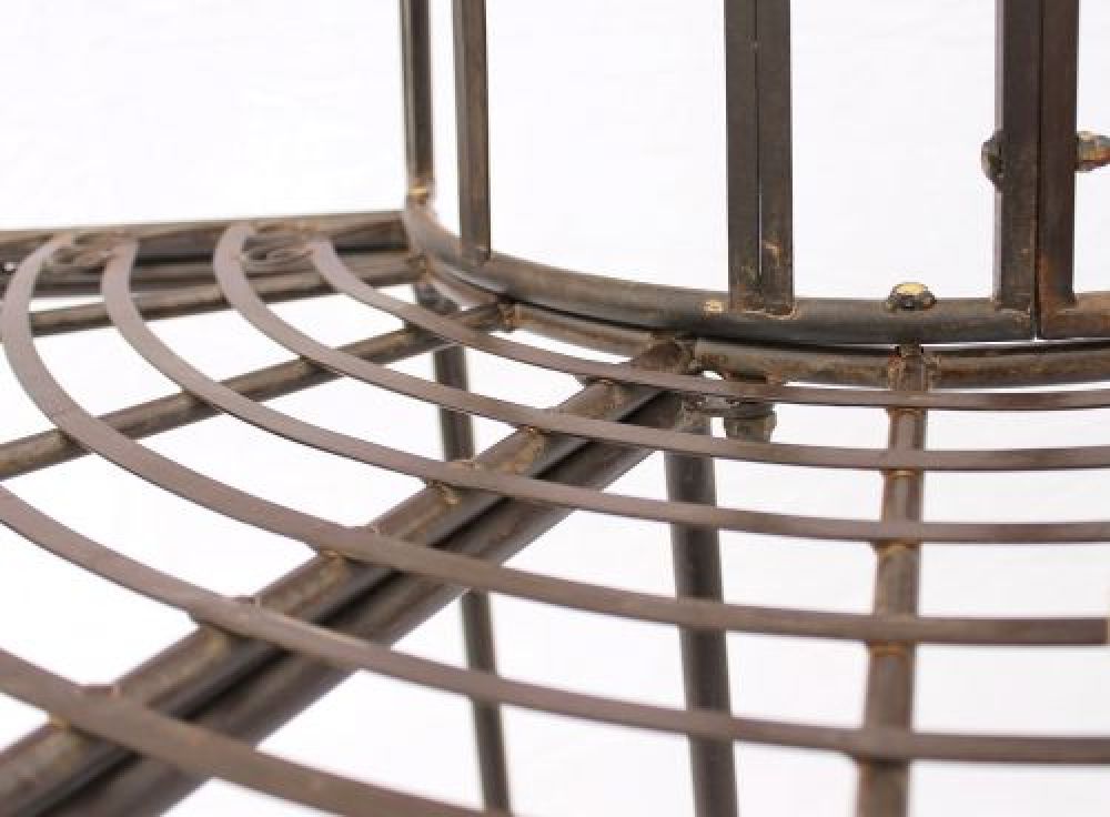 Bench 121071 Garden bench made from metal 127cm Seat Tree bench round bench Park bench Brown