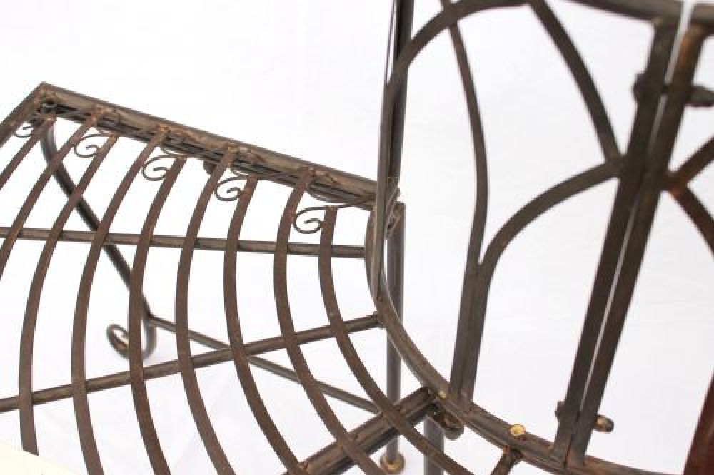 Bench 121071 Garden bench made from metal 127cm Seat Tree bench round bench Park bench Brown