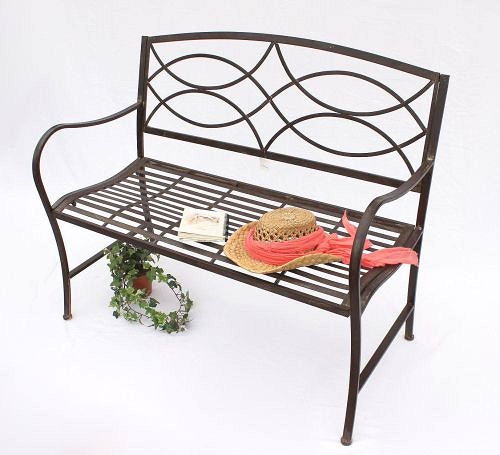 Bench Garden bench 111185 made from metal Seat Tree bench 2-Seater 109cm Park bench