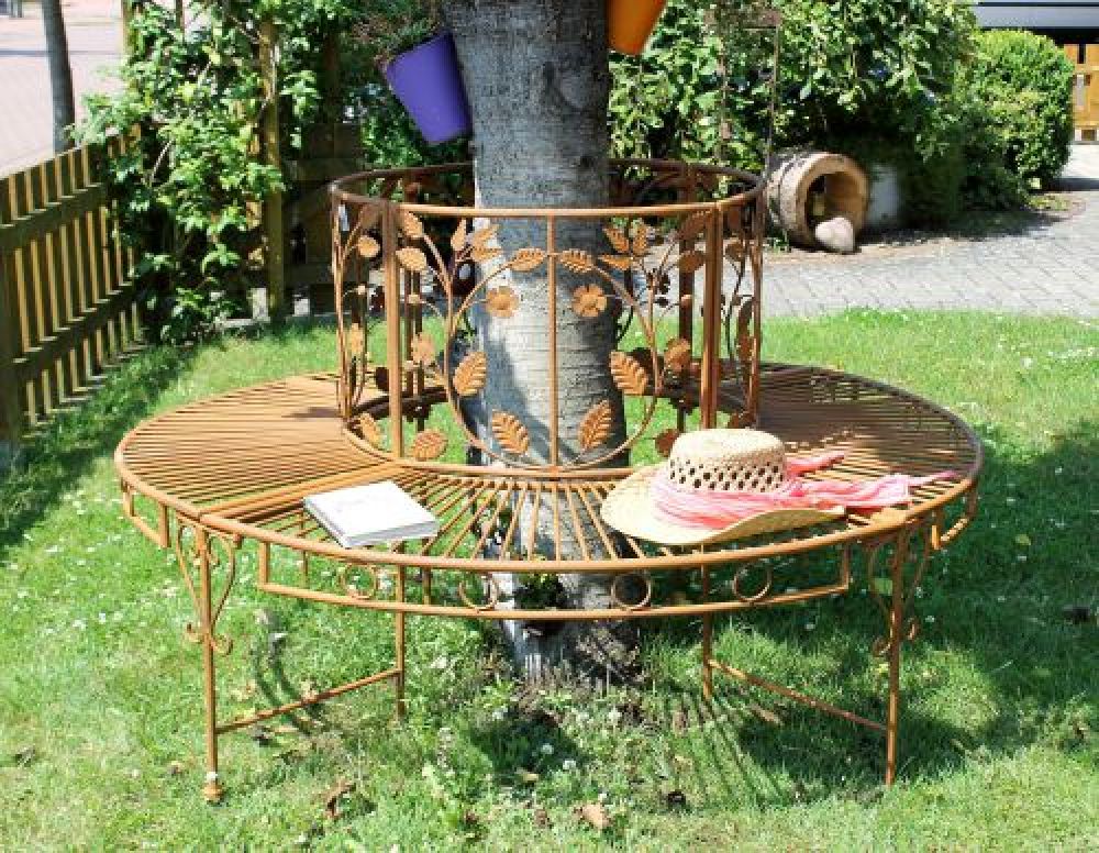 Round bench metal Bench 100112 Tree bench Seat Garden bench D-140cm H-84cm