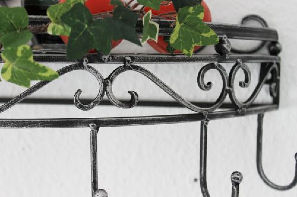 Wandregal 09919 Wandkonsole 50cm Küchenregal aus Metall Topfhänger Kräuterregal