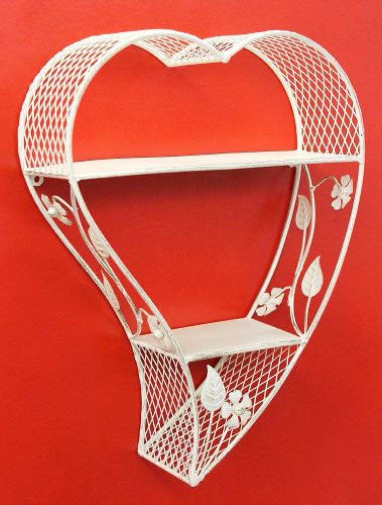 Wandregal Herz 131086 aus Metall 43cm Sammlervitrine Wandkonsole Regal Setzkasten