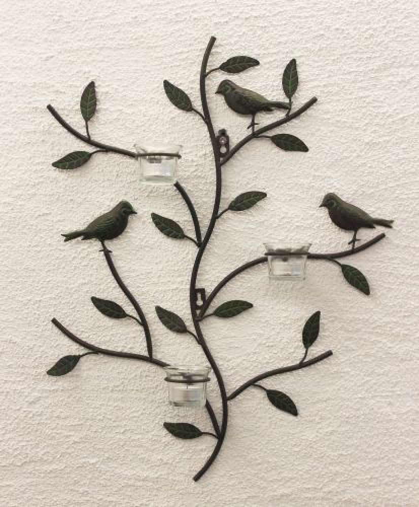 Wandteelichalter 131002 Teelichthalter aus Metall 57cm Wandleuchter Kerzenhalter