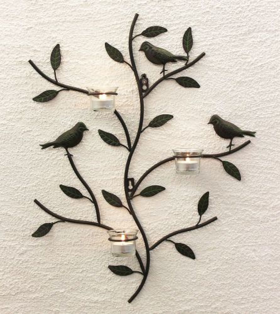 Wandteelichalter 131002 Teelichthalter aus Metall 57cm Wandleuchter Kerzenhalter