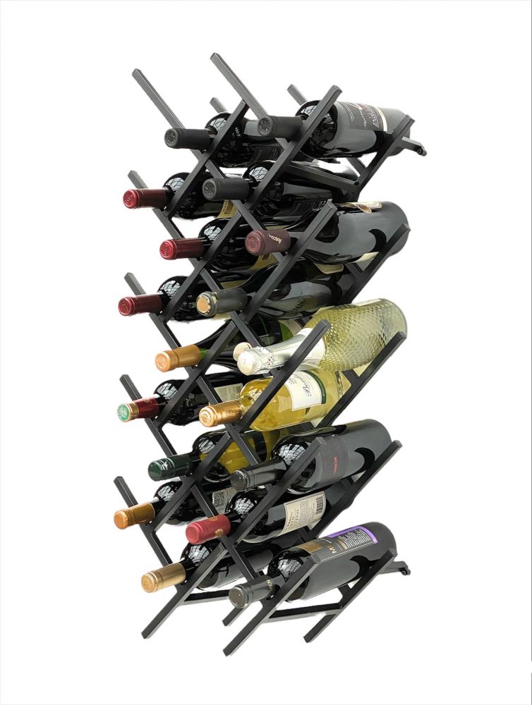 DanDiBo 2er Set Weinregal Metall Schwarz Wand erweiterbar für 18 Flaschen Acord Flaschenregal 96279 Flaschenständer Weinflaschenhalter Flaschenhalter