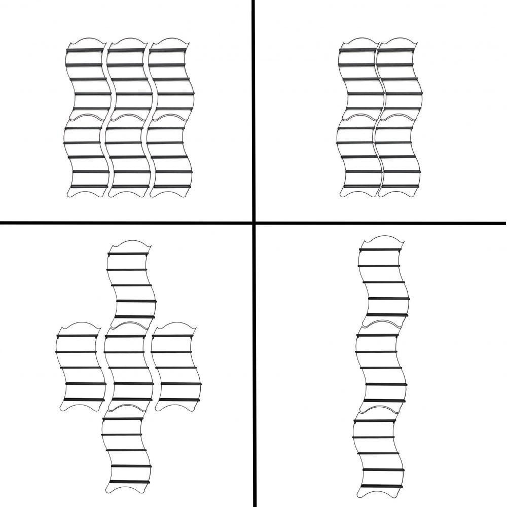 DanDiBo 2er Set Weinregal Metall Schwarz Wand erweiterbar für 10 Flaschen Lento Flaschenregal 96270 Flaschenständer Weinflaschenhalter Flaschenhalter