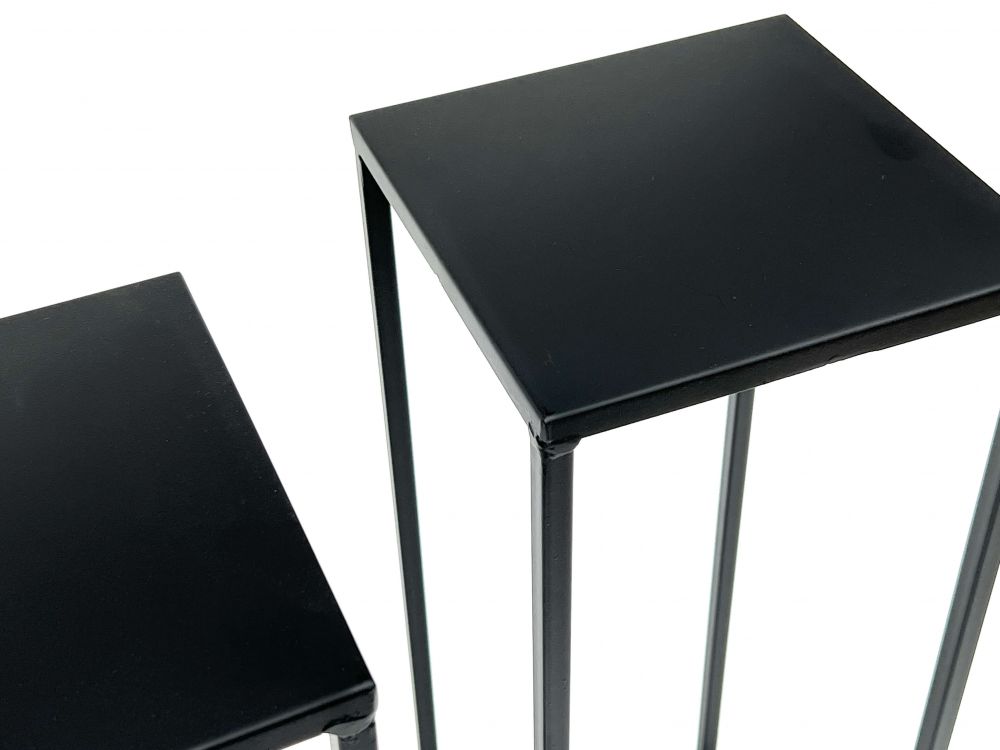 2x DanDiBo Blumenhocker Metall Schwarz 50 cm Blumenständer 96315 S Beistelltisch Blumensäule Modern Pflanzenständer Pflanzenhocker