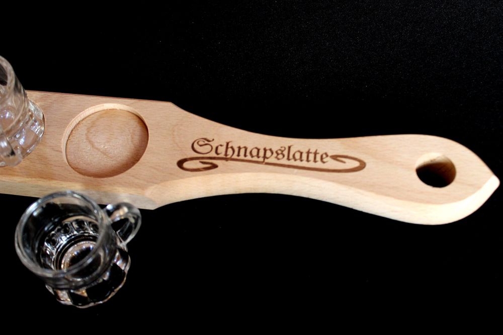 Schnapps bar 52 cm with 6 glasses Schnapps board bar Schnapps round with engraving
