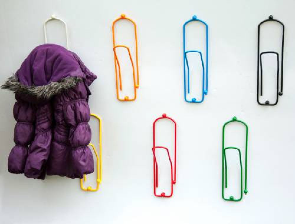 Designer Kleiderhaken "Büroklammer" 1 Stk. Garderobe Wandhaken Haken 32