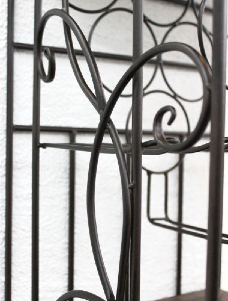 DanDiBo Weinregal Metall Wand mit Glashalter Holzablage HX12981 Flaschenregal 53 cm Flaschenhalter Wandmontage