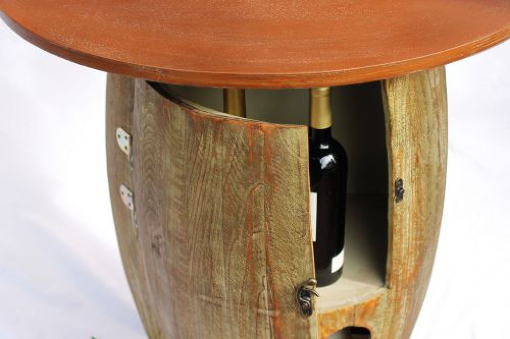 DanDiBo Weinregal Holz Halbrund Weinfass Natur 85 cm 1500 Bar Flaschenregal Flaschenständer Fass Holzfass