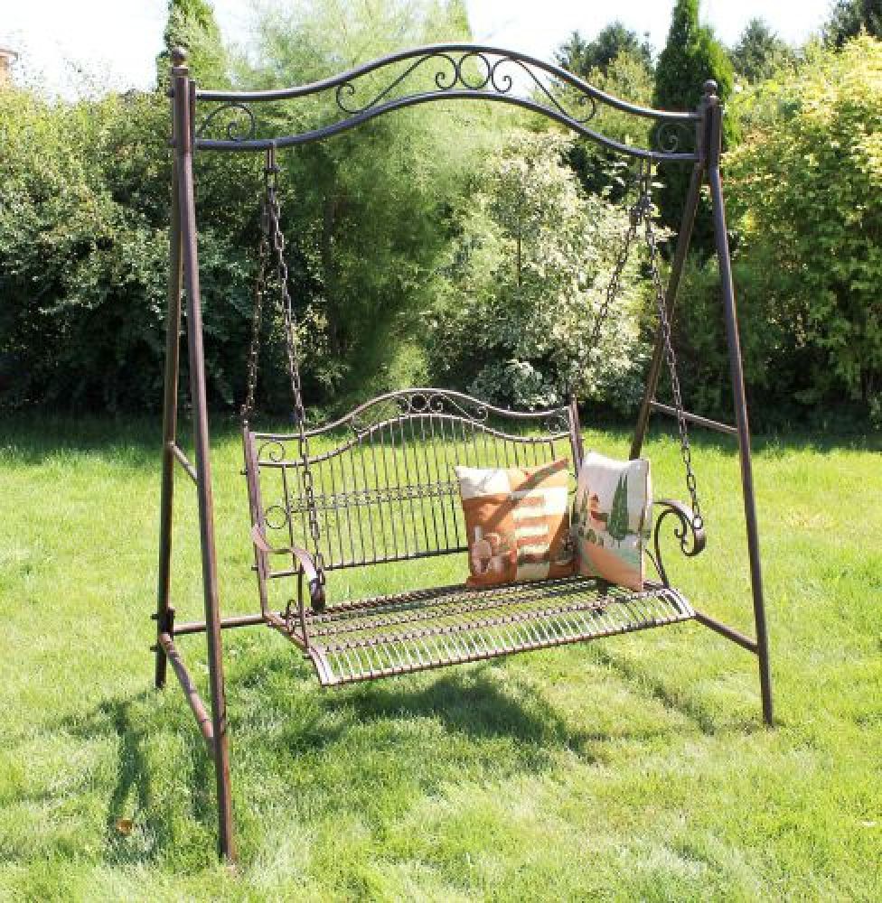 DanDiBo Hollywoodschaukel Metall Antik 2 Sitzer Gartenschaukel 082505 Schaukel Garten Schmiedeeisen